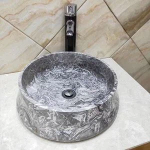Kamar Mandi Overlord Flower Marble Sink