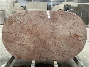 Meja Makan Marmer Krim Merah Cina